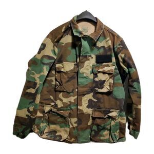US‎ Military Coat Cold Weather Field Mens L Long Woodland Camouflage Pattern